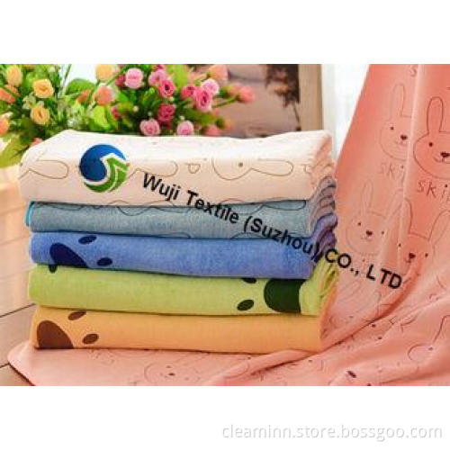 70*140cm Microfiber Pink Bath Towels , Printed Microfiber B